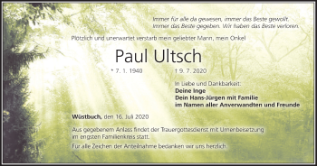 Anzeige von Paul Ultsch von MGO