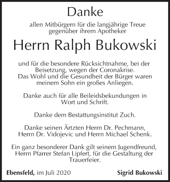 Anzeige von Ralph Bukowski von MGO