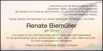Anzeige von Renate Biemüller von MGO