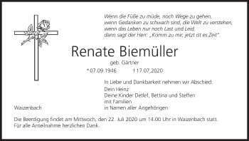 Anzeige von Renate Biemüller von MGO