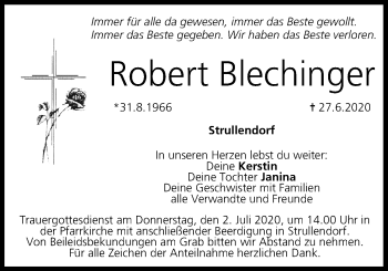 Anzeige von Robert Blechinger von MGO