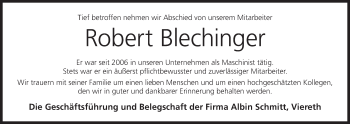 Anzeige von Robert Blechinger von MGO