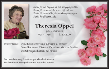 Anzeige von Theresia Oppel von MGO