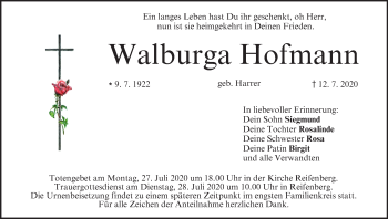 Anzeige von Walburga Hofmann von MGO