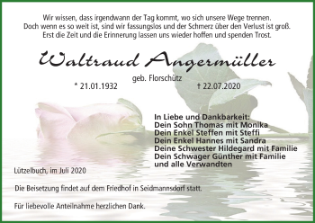 Anzeige von Waltraud Angermüller von MGO