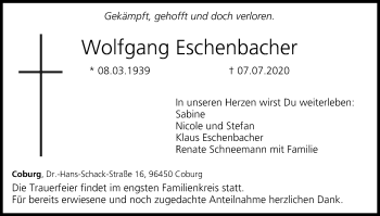 Anzeige von Wolfgang Eschenbacher von MGO