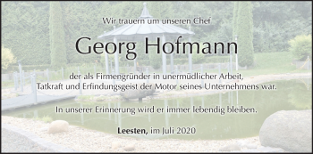 Anzeige von Georg Hofmann von MGO