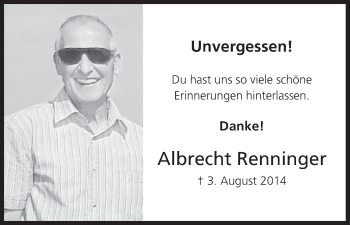 Anzeige von Albrecht Renninger von MGO