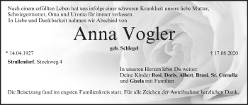 Anzeige von Anna Vogler von MGO