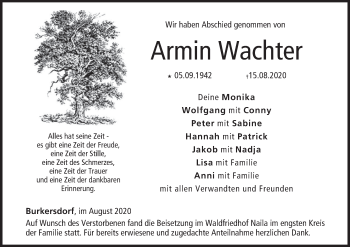 Anzeige von Armin Wachter von MGO
