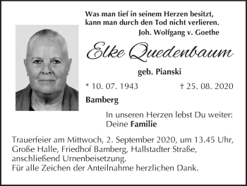 Anzeige von Elke Quedenbaum von MGO