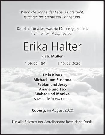 Anzeige von Erika Halter von MGO