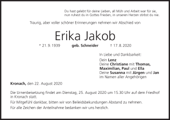 Anzeige von Erika Jakob von MGO