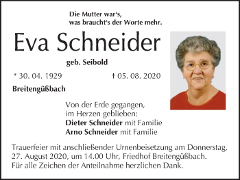 Anzeige von Eva Schneider von MGO