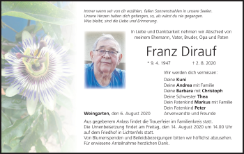 Anzeige von Franz Dirauf von MGO
