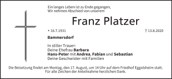 Anzeige von Franz Platzer von MGO