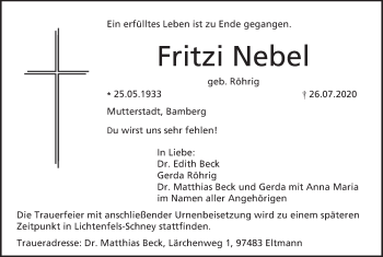 Anzeige von Fritzi Nebel von MGO