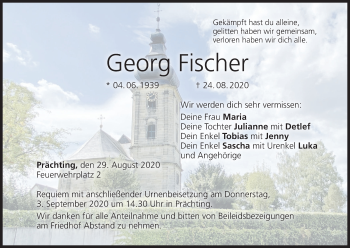 Anzeige von Georg Fischer von MGO
