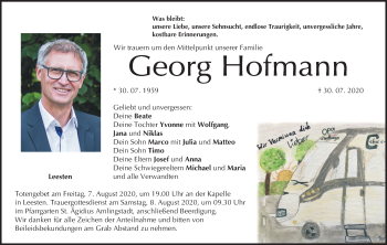 Anzeige von Georg Hofmann von MGO