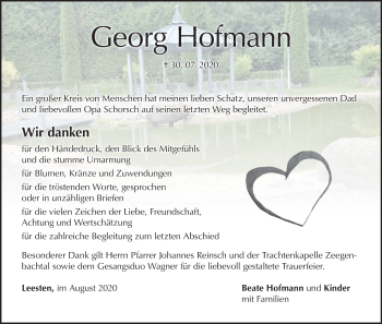 Anzeige von Georg Hofmann von MGO