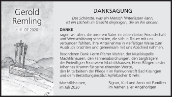Anzeige von Gerold Remling von MGO