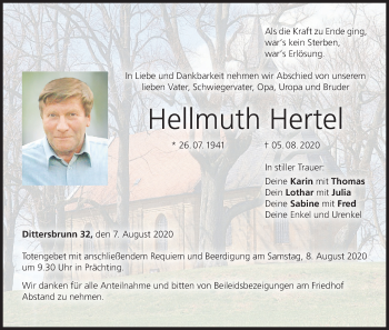 Anzeige von Hellmuth Hertel von MGO