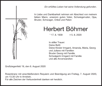 Anzeige von Herbert Böhmer von MGO