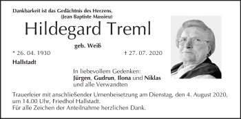 Anzeige von Hildegard Treml von MGO