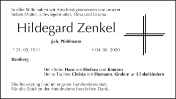 Anzeige von Hildegard Zenkel von MGO