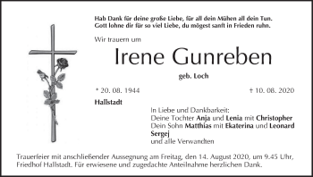 Anzeige von Irene Gunreben von MGO