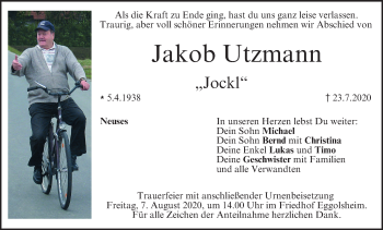 Anzeige von Jakob Utzmann von MGO