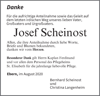 Anzeige von Josef Scheinost von MGO