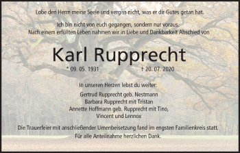 Anzeige von Karl Rupprecht von MGO