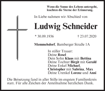 Anzeige von Ludwig Schneider von MGO