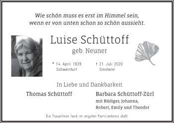 Anzeige von Luise Schüttoff von MGO