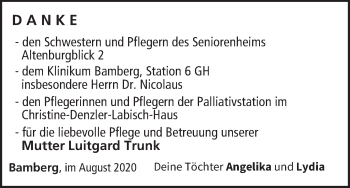 Anzeige von Luitgard Trunk von MGO