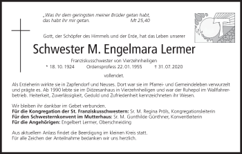 Anzeige von M. Engelmara Lermer von MGO