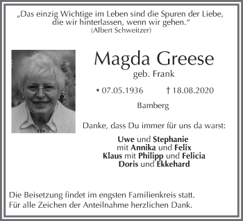 Anzeige von Magda Greese von MGO