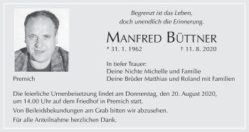 Anzeige von Manfred Büttner von MGO