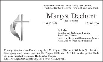 Anzeige von Margot Dechant von MGO