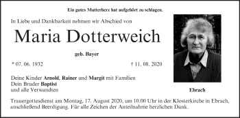 Anzeige von Maria Dotterweich von MGO