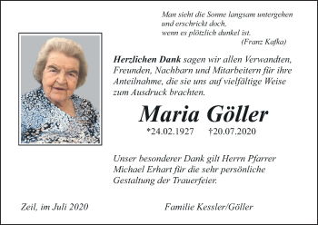 Anzeige von Maria Göller von MGO