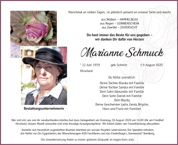 Anzeige von Marianne Schmuck von MGO