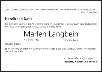 Anzeige von Marlen Langbein von MGO