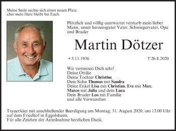 Anzeige von Martin Dötzer von MGO