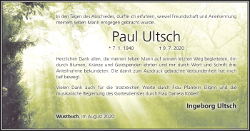 Anzeige von Paul Ultsch von MGO