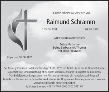 Anzeige von Raimund Schramm von MGO