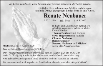 Anzeige von Renate Neubauer von MGO