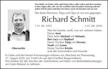Anzeige von Richard Schmitt von MGO