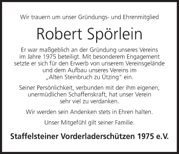 Anzeige von Robert Spörlein von MGO